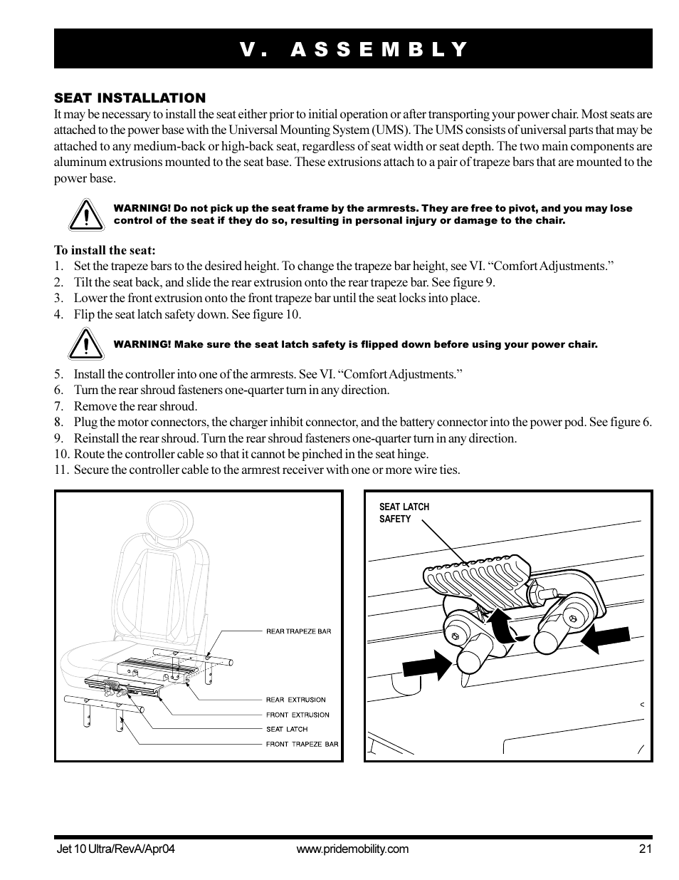 Pride Mobility Jet10Ultra User Manual | Page 21 / 44