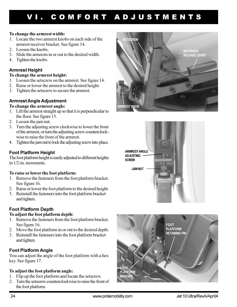 Pride Mobility Jet10Ultra User Manual | Page 24 / 44
