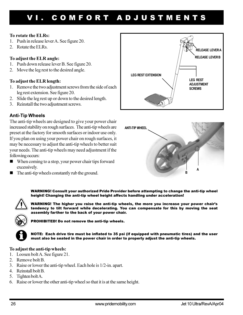 Pride Mobility Jet10Ultra User Manual | Page 26 / 44