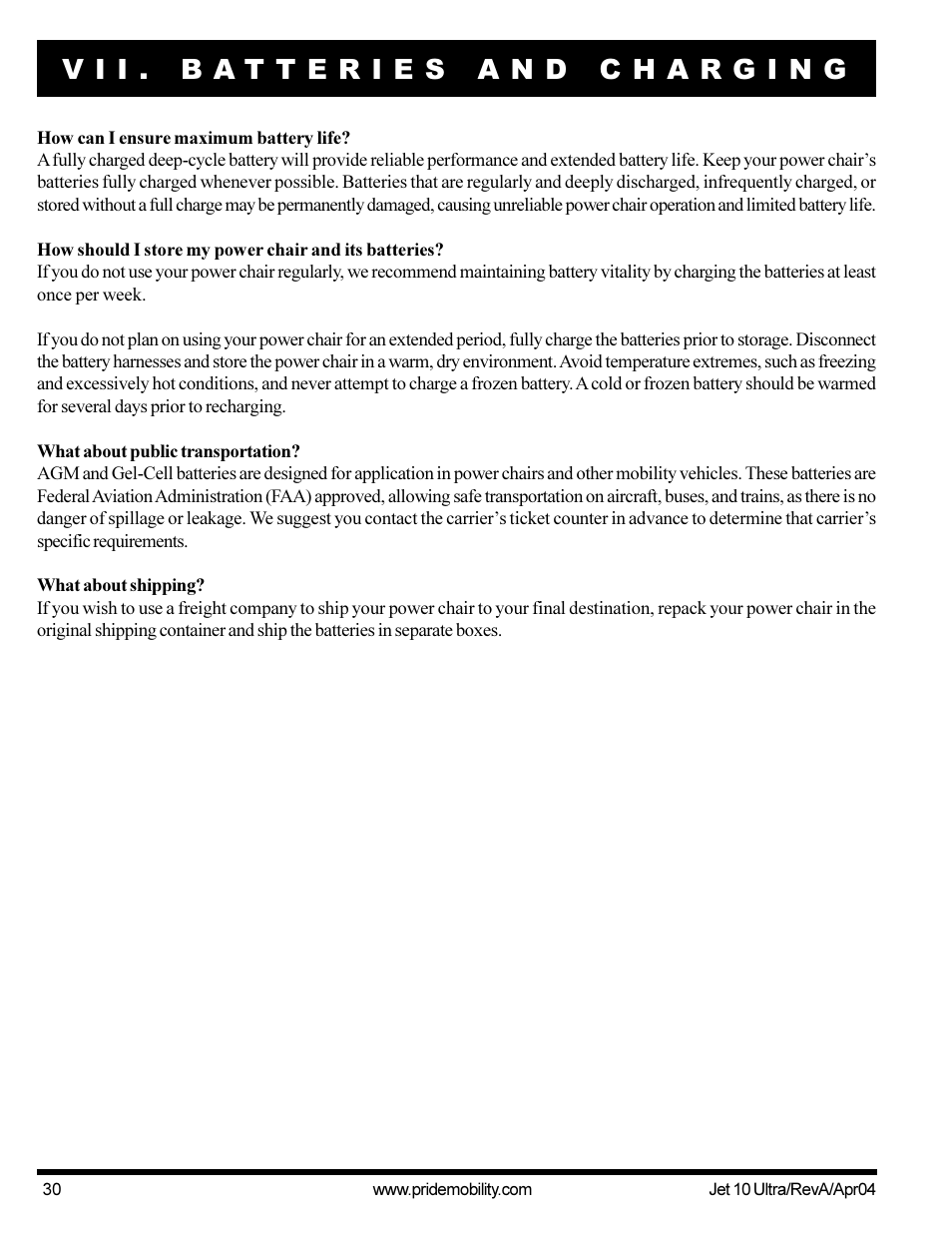 Pride Mobility Jet10Ultra User Manual | Page 30 / 44