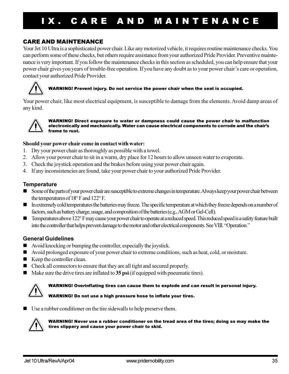 Pride Mobility Jet10Ultra User Manual | Page 35 / 44