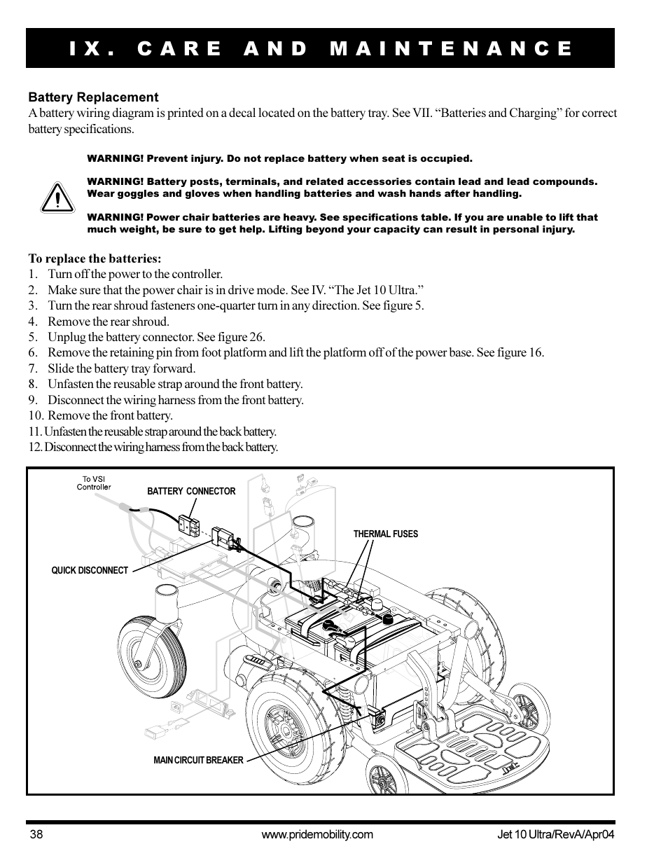Pride Mobility Jet10Ultra User Manual | Page 38 / 44