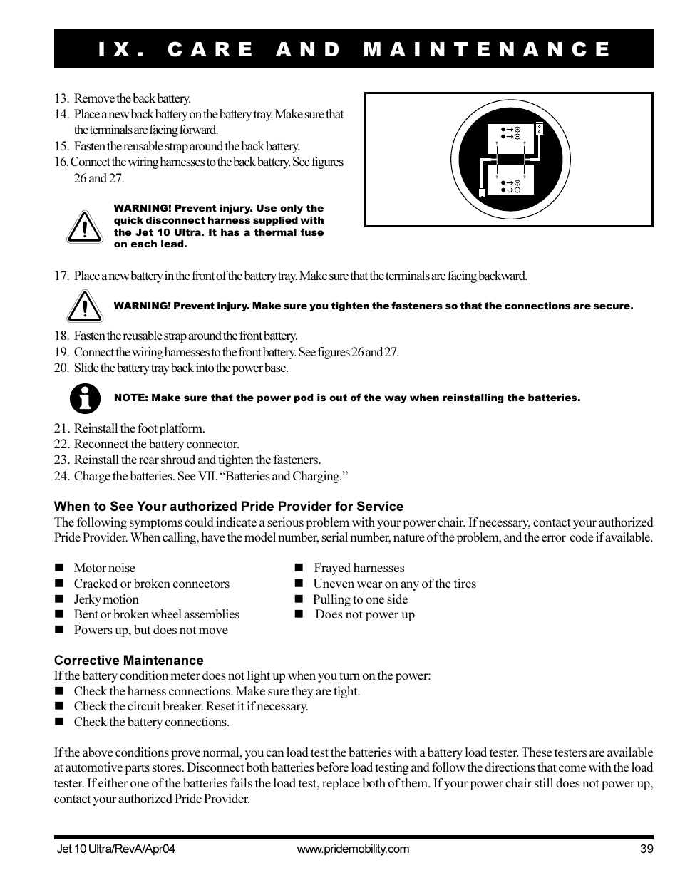 Pride Mobility Jet10Ultra User Manual | Page 39 / 44