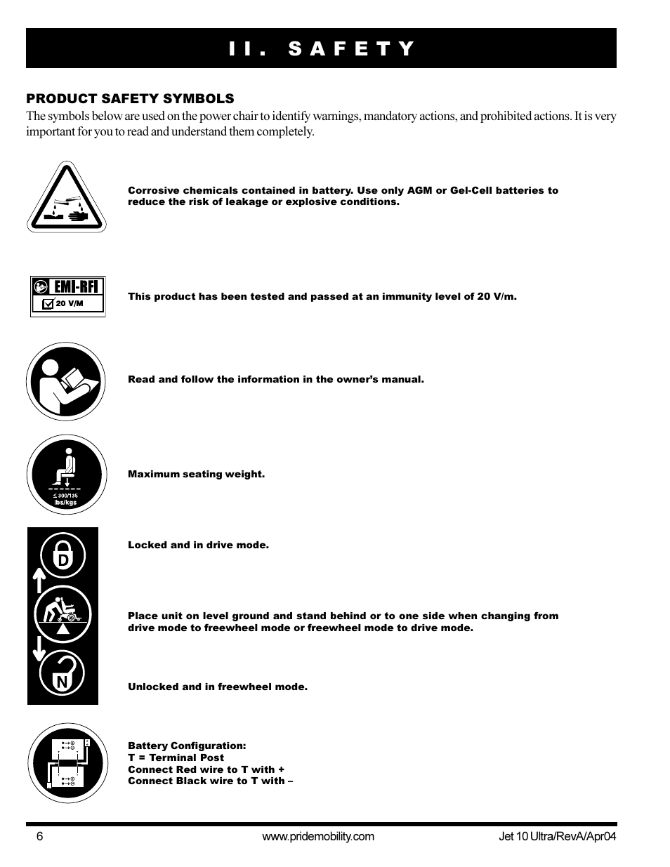 Pride Mobility Jet10Ultra User Manual | Page 6 / 44