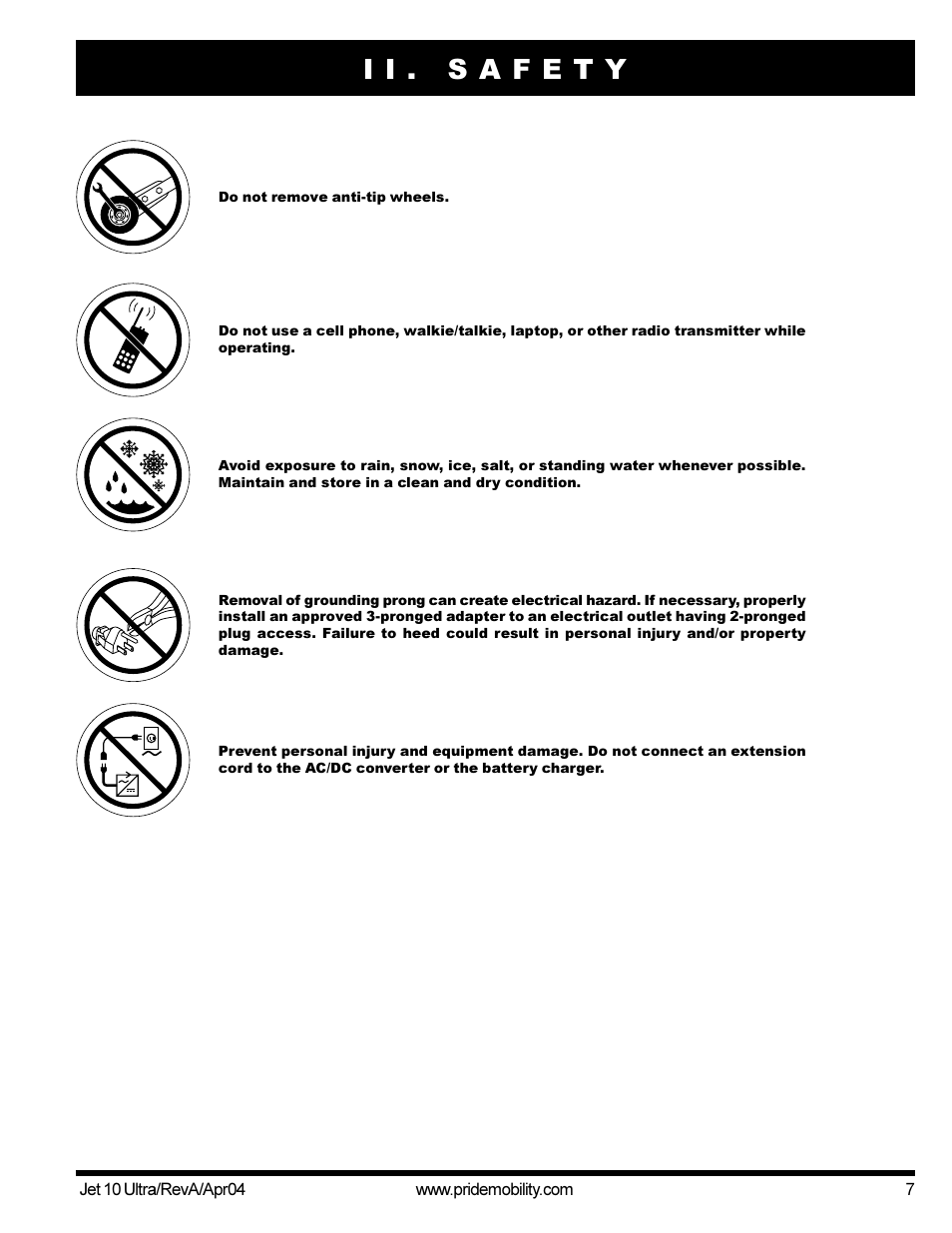 Pride Mobility Jet10Ultra User Manual | Page 7 / 44