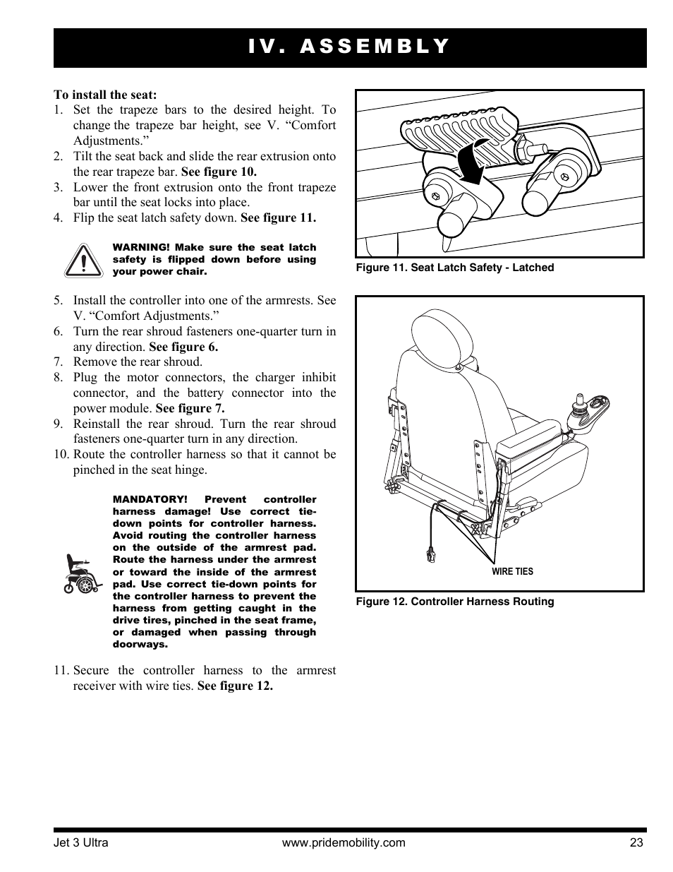 Iv. assembly | Pride Mobility JET 3 User Manual | Page 23 / 48