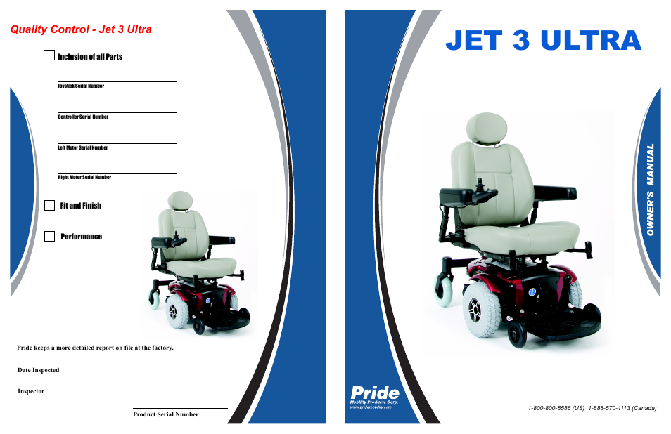 Jet 3 ultra, Quality control - jet 3 ultra, Infmanu2353 | Pride Mobility JET 3 User Manual | Page 48 / 48