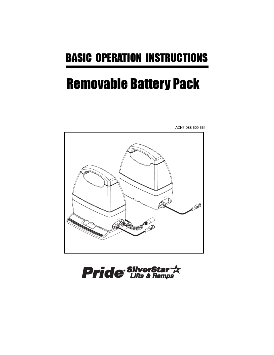 Pride Mobility Removable Battery Pack SilverStar User Manual | 20 pages
