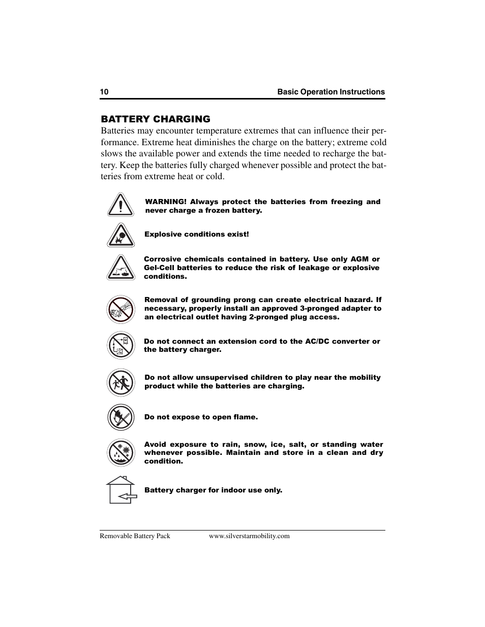 Pride Mobility Removable Battery Pack SilverStar User Manual | Page 10 / 20