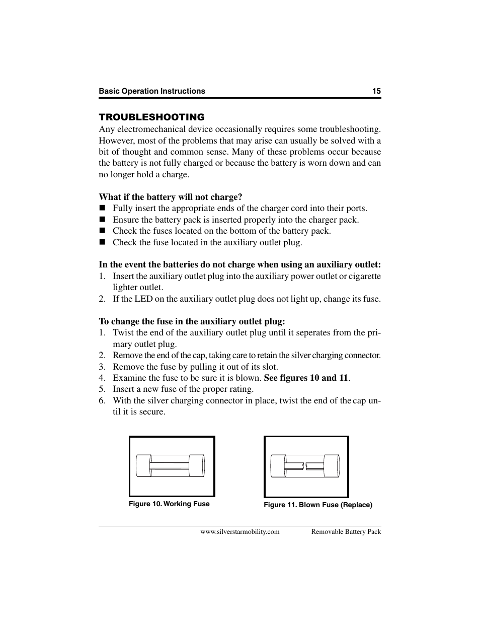 Pride Mobility Removable Battery Pack SilverStar User Manual | Page 15 / 20