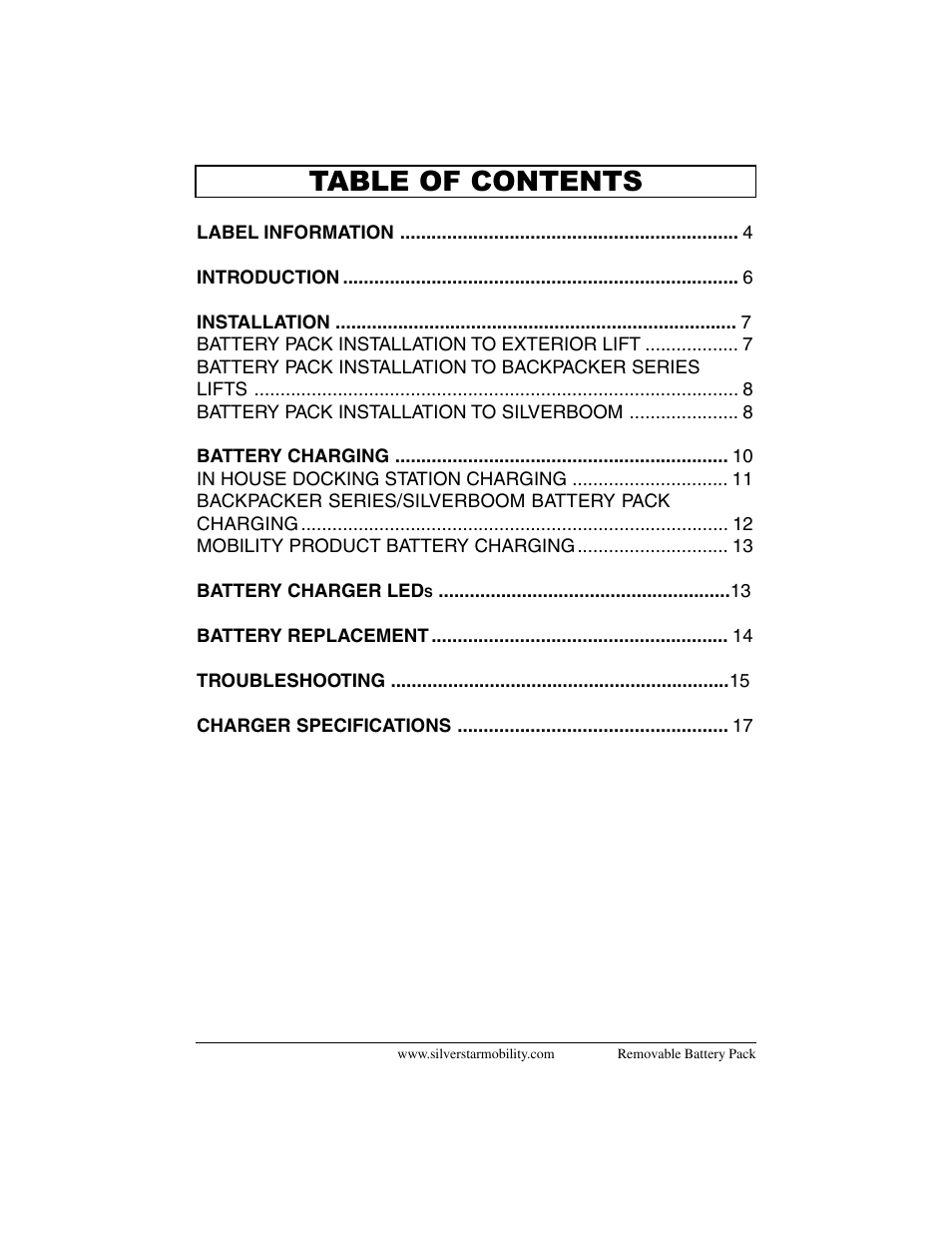 Pride Mobility Removable Battery Pack SilverStar User Manual | Page 3 / 20