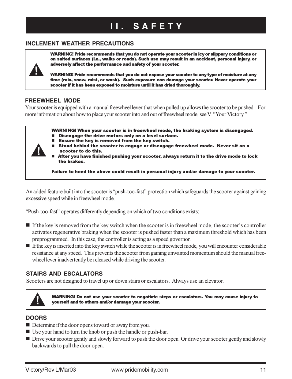 Pride Mobility scooter User Manual | Page 11 / 36