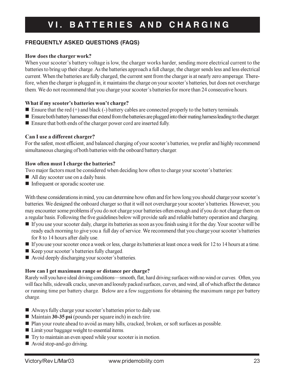 Pride Mobility scooter User Manual | Page 23 / 36