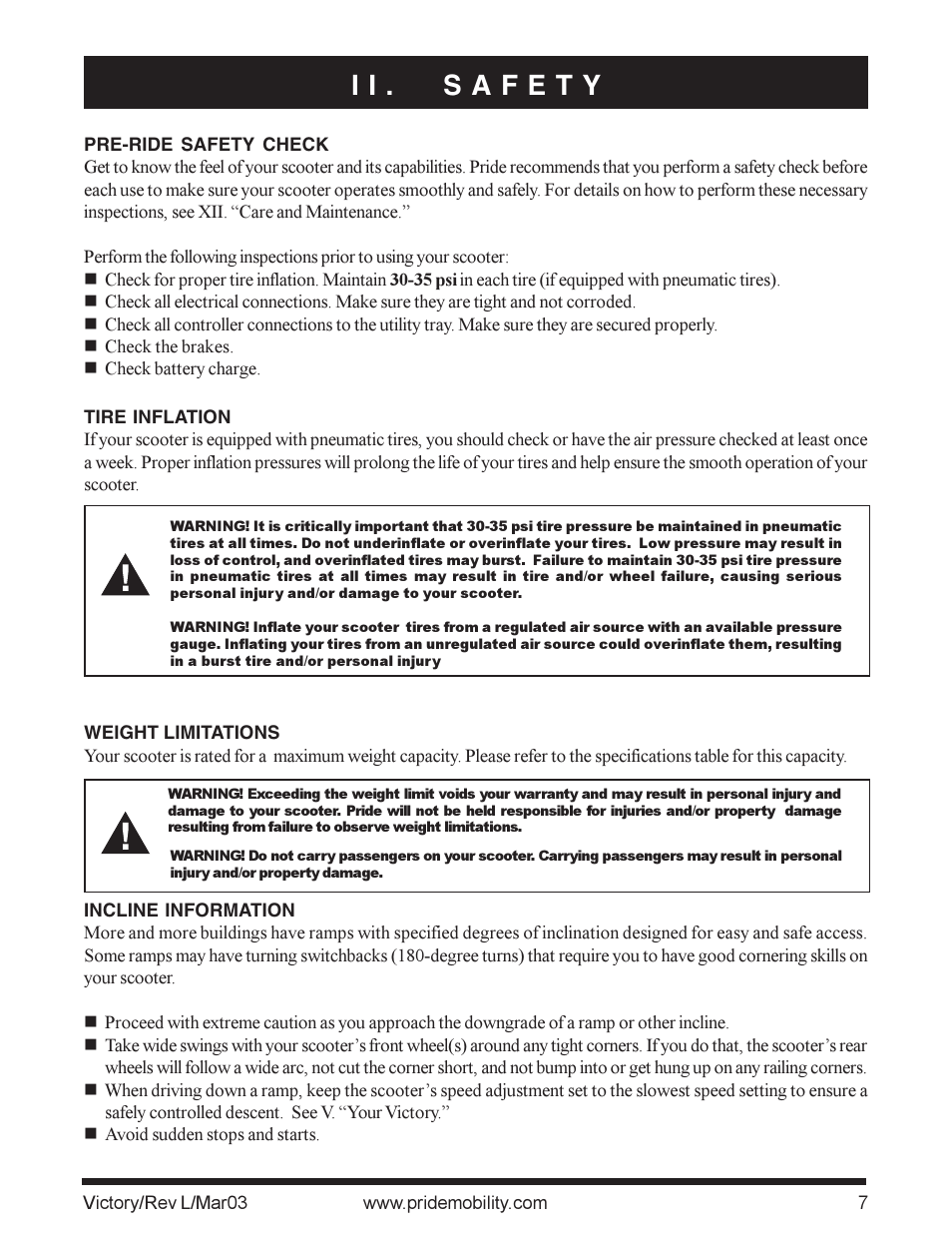 Pride Mobility scooter User Manual | Page 7 / 36