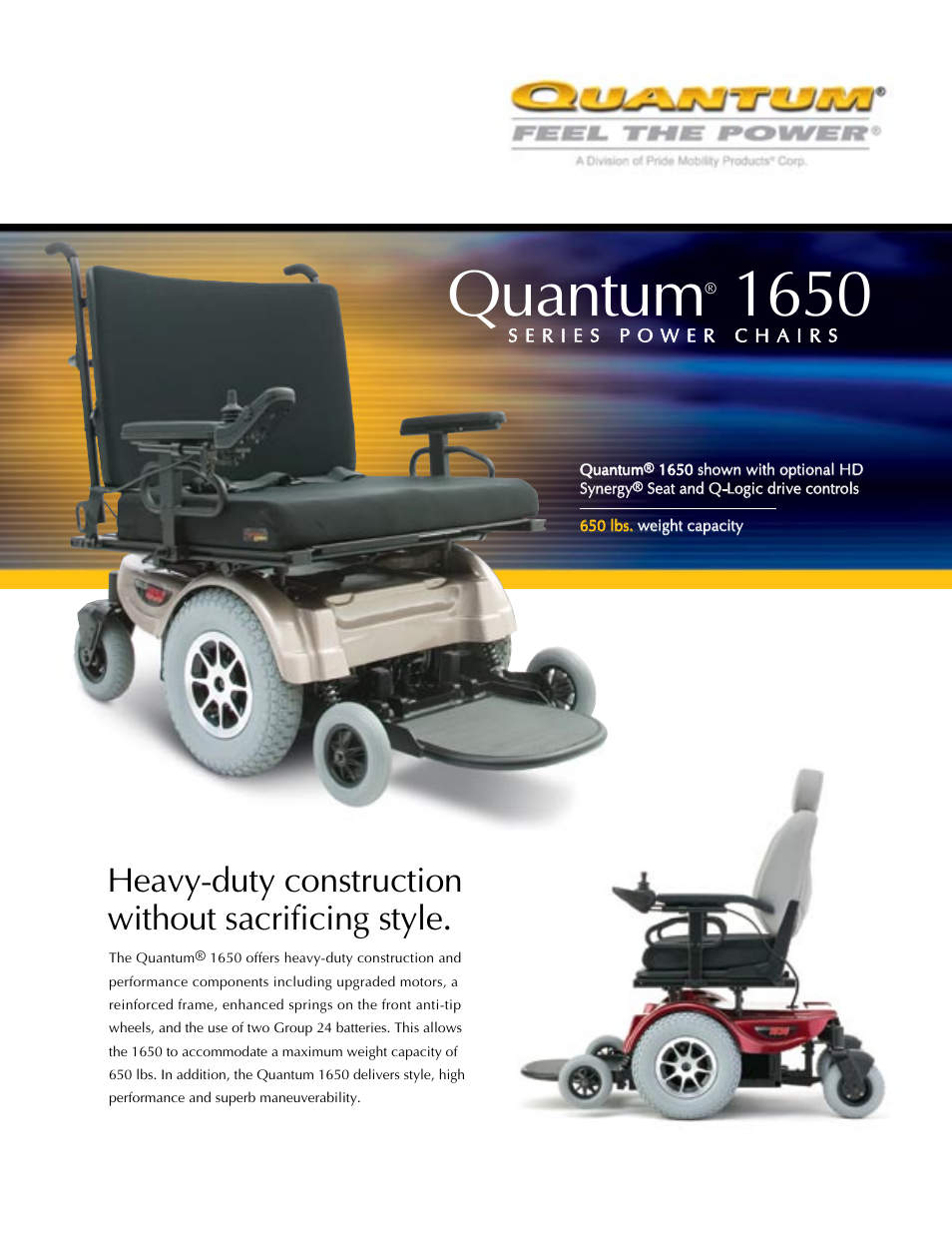 Pride Mobility Quantum 1650 User Manual | 2 pages