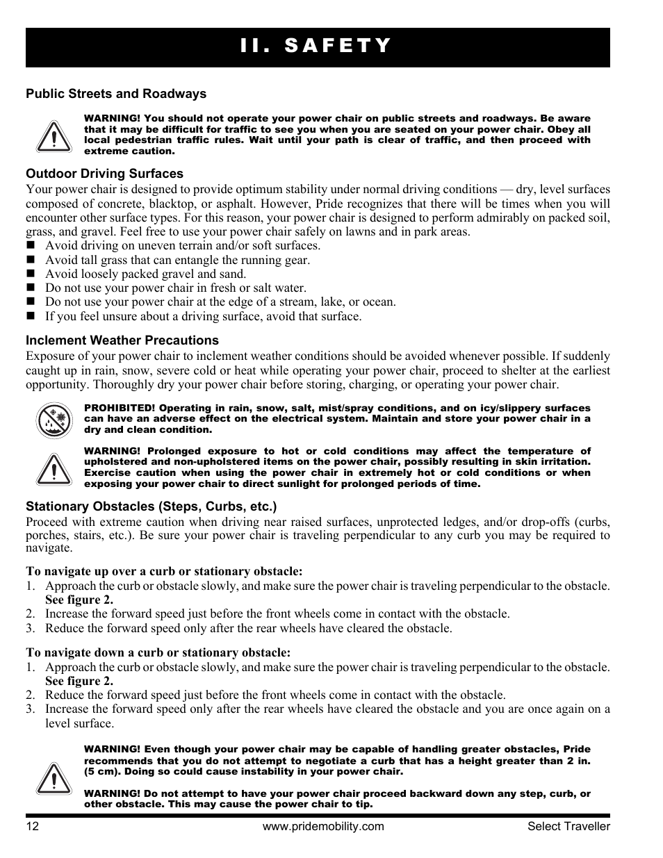 Ii. safety | Pride Mobility Jazzy Select Series User Manual | Page 12 / 39