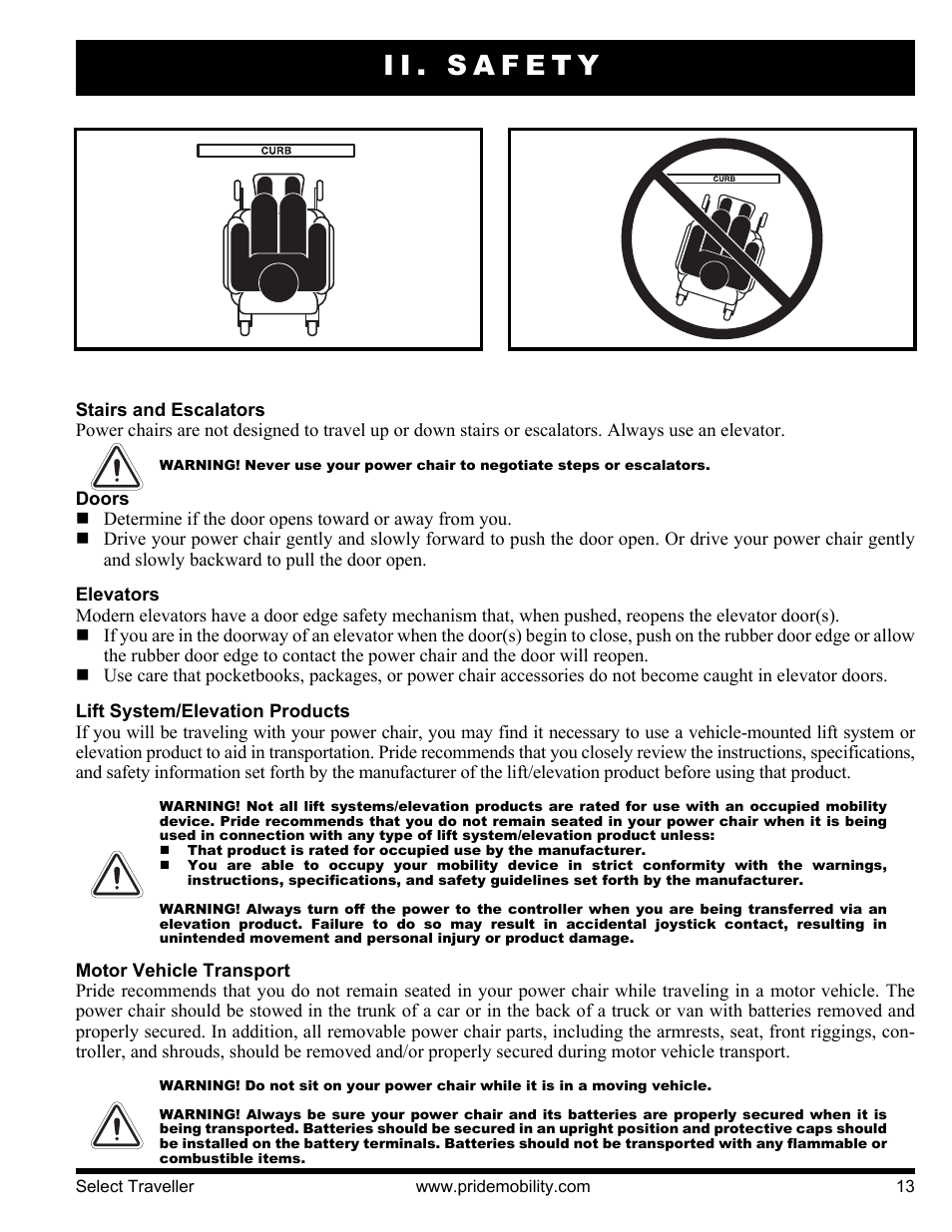 Ii. safety | Pride Mobility Jazzy Select Series User Manual | Page 13 / 39
