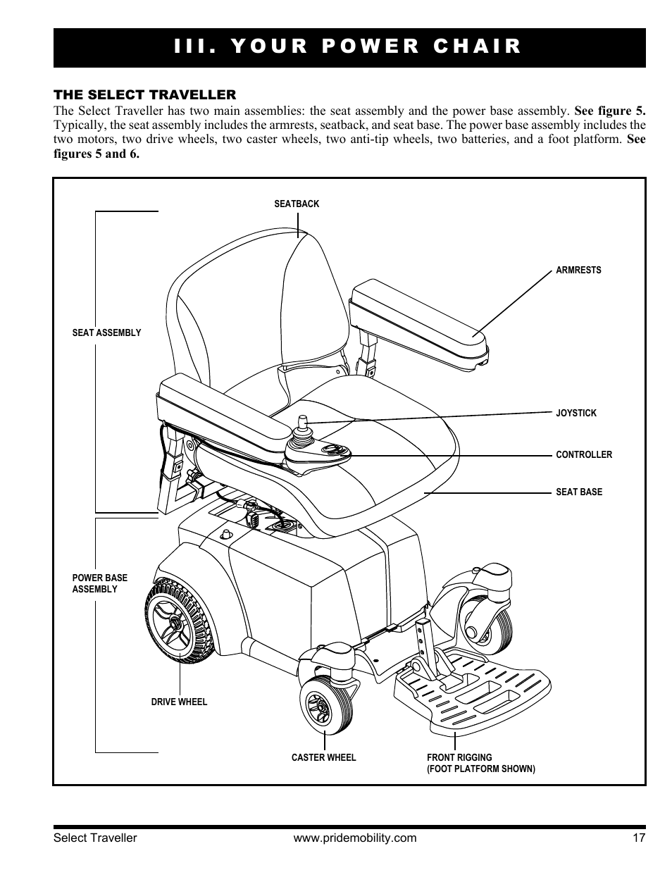 Iii. your power chair | Pride Mobility Jazzy Select Series User Manual | Page 17 / 39