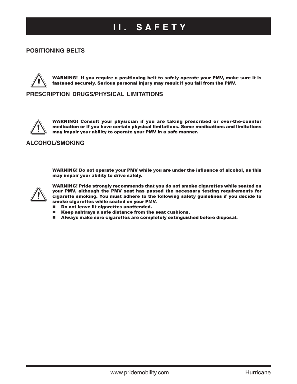 Pride Mobility Hurricane PMV User Manual | Page 16 / 44