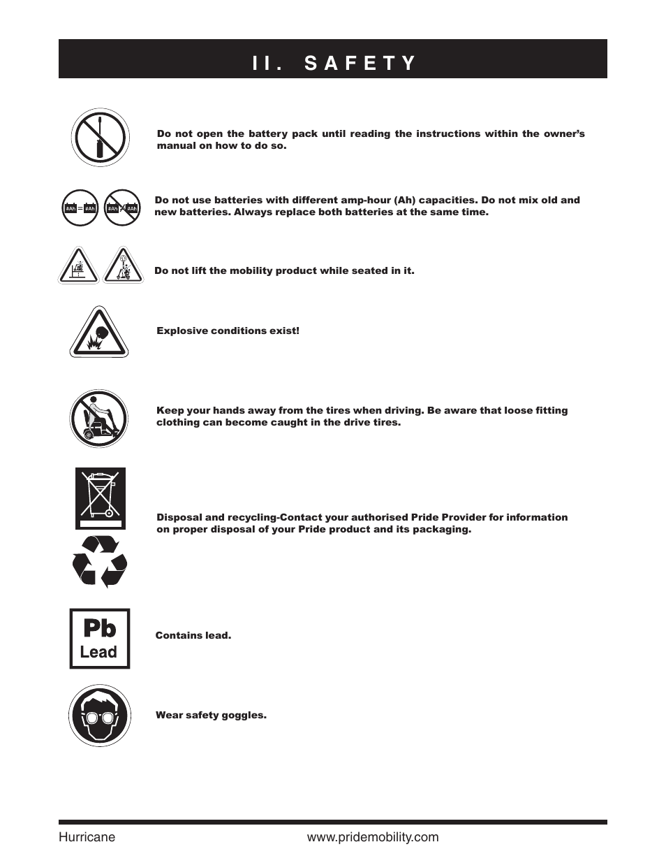 Pride Mobility Hurricane PMV User Manual | Page 7 / 44