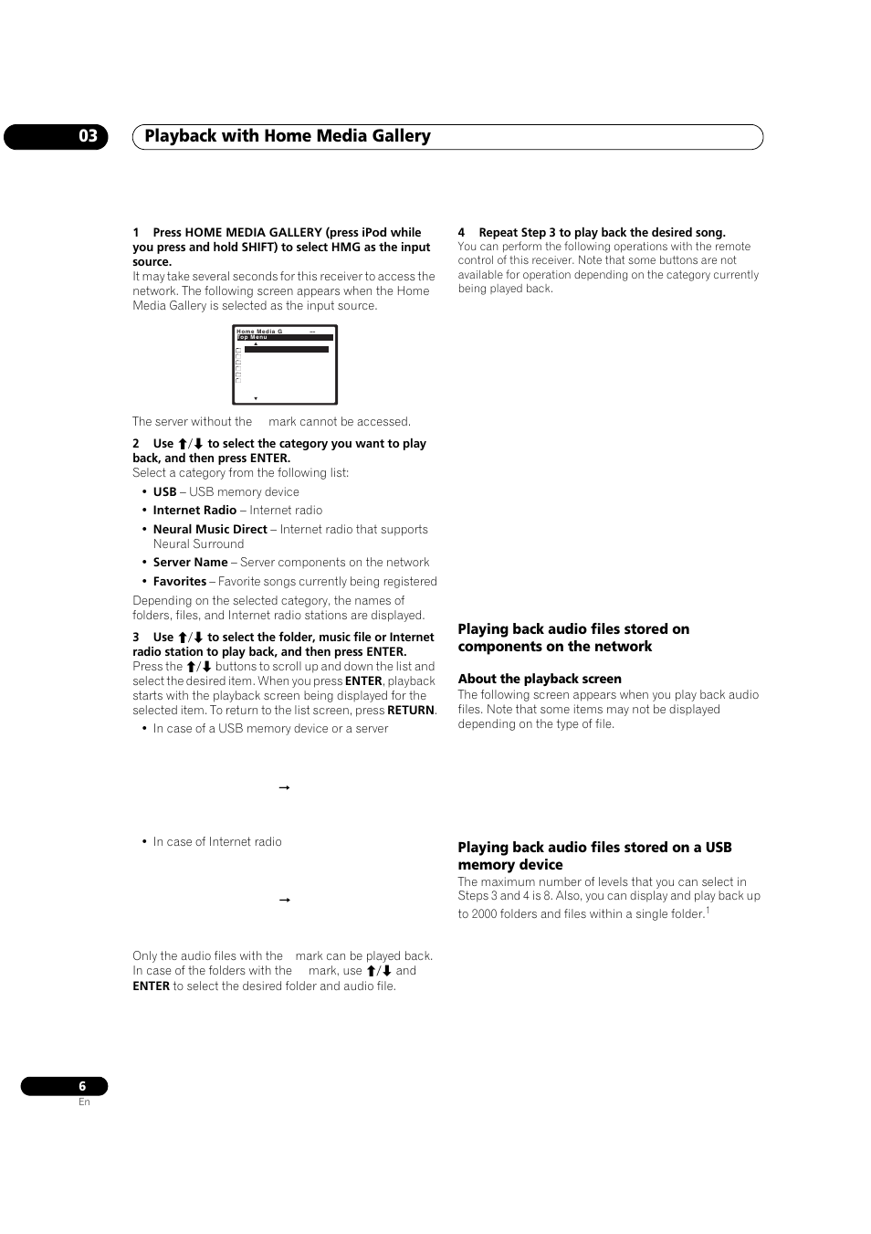 Playback with home media gallery 03 | Pioneer Industrial VSX-94-TXH User Manual | Page 6 / 18