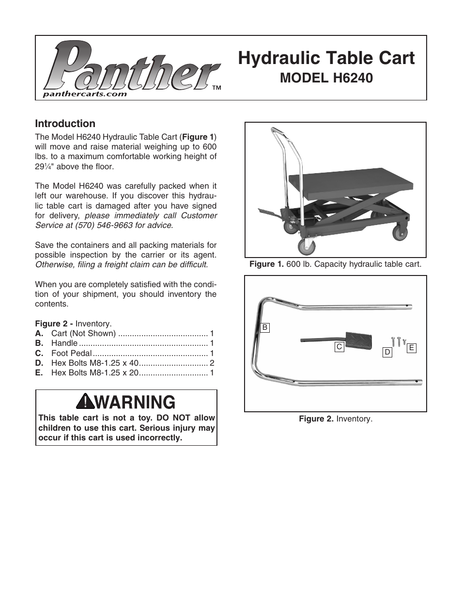 Panthers Report H6240 User Manual | 3 pages