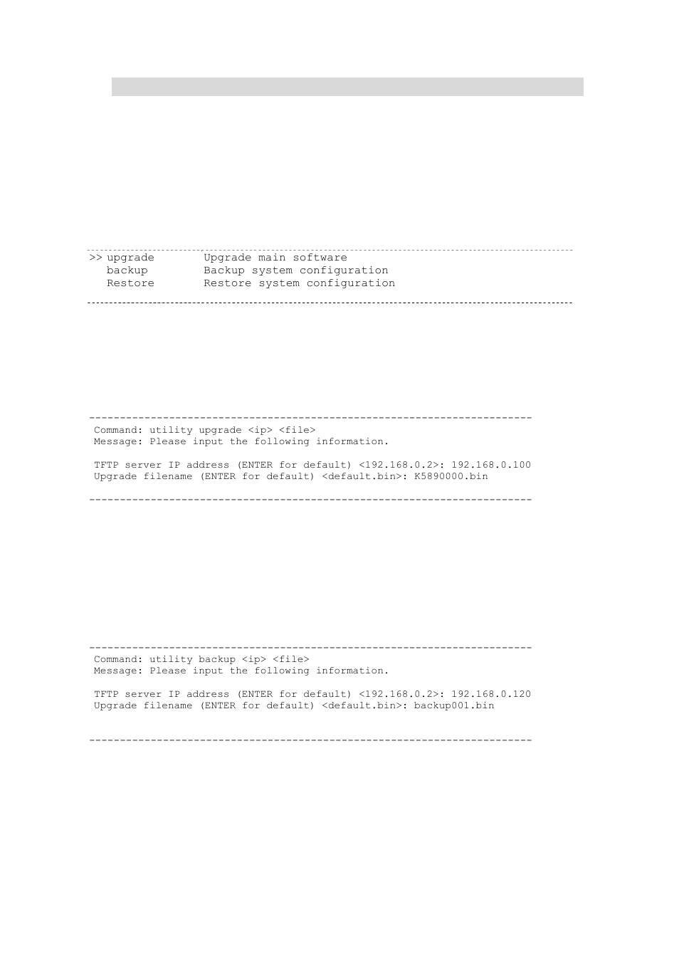 10 utility, 1 upgrade, 2 backup | Tility, Upgrade, Backup | Planet Technology G.SHDSL.bis Bridge Router GRT-504 User Manual | Page 132 / 152