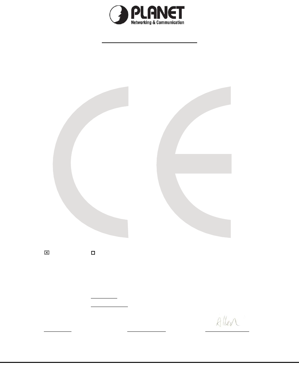 Ec declaration of conformity, Planet technology corporation | Planet Technology G.SHDSL.bis Bridge Router GRT-504 User Manual | Page 152 / 152