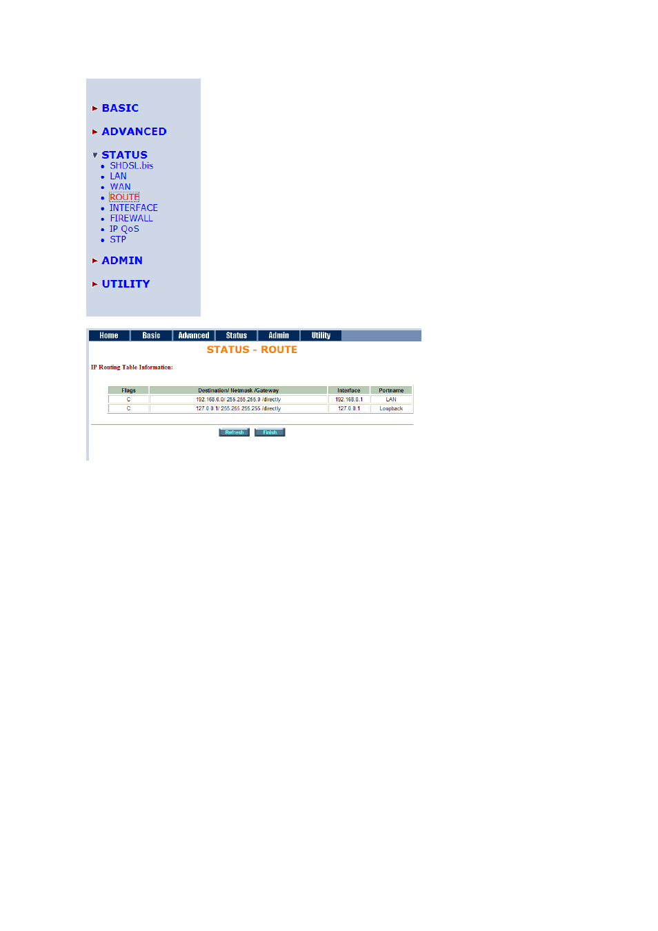 4 route, Route | Planet Technology G.SHDSL.bis Bridge Router GRT-504 User Manual | Page 82 / 152