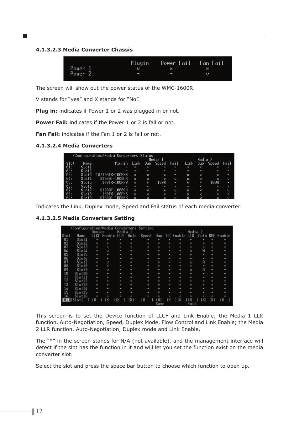 3 media converter chassis, 4 media converters, 5 media converters setting | Planet Technology LCD MONITOR 170S8FS User Manual | Page 15 / 26