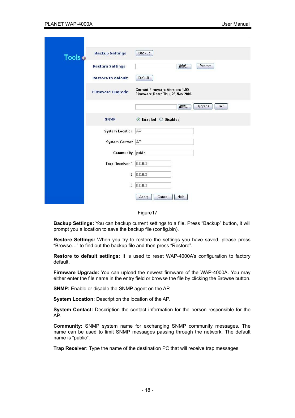 Planet Technology WAP-4000A User Manual | Page 22 / 27