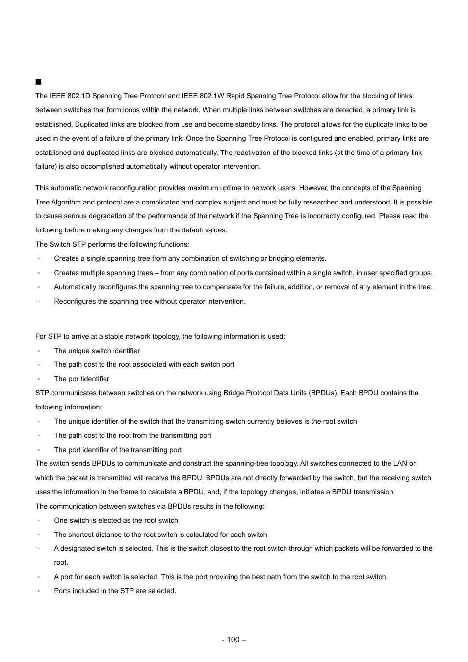 Spanning tree | Planet Technology WGSD-8000 User Manual | Page 100 / 382