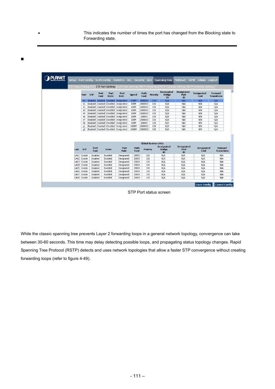 4 rstp port settings | Planet Technology WGSD-8000 User Manual | Page 111 / 382