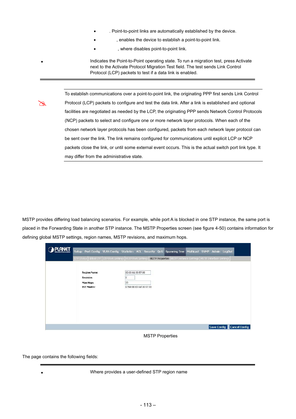 5 mstp properties | Planet Technology WGSD-8000 User Manual | Page 113 / 382