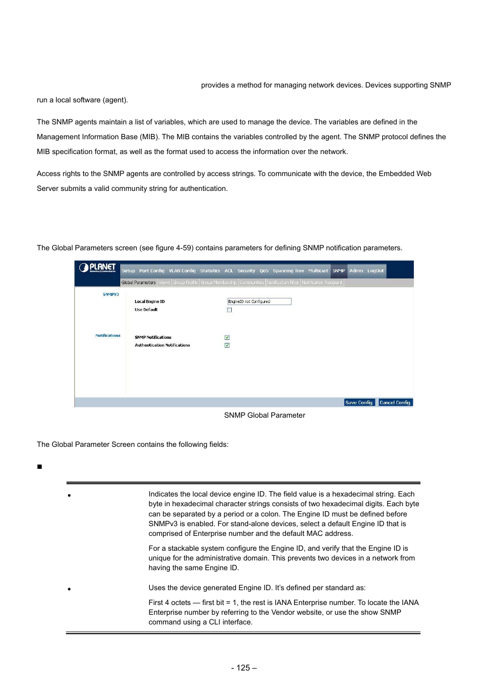 11 snmp, 1 global parameters | Planet Technology WGSD-8000 User Manual | Page 125 / 382
