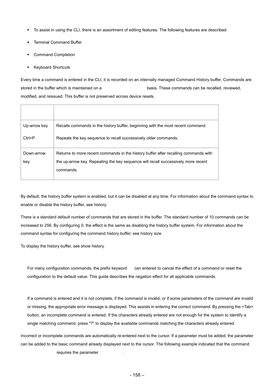 Negating the effect of commands, Command completion | Planet Technology WGSD-8000 User Manual | Page 158 / 382