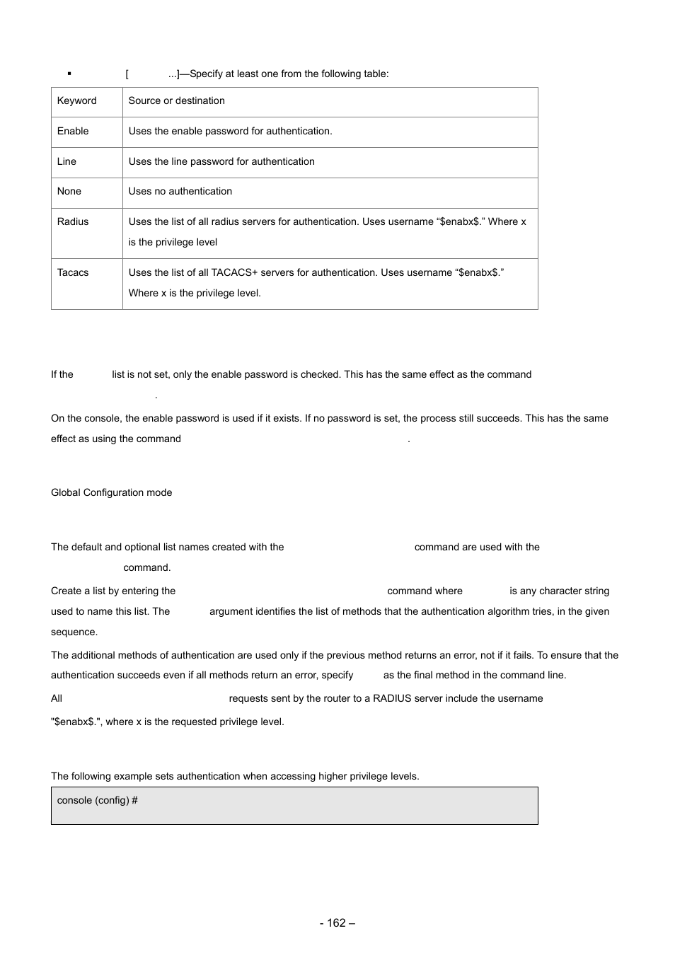 Default configuration, Command mode, User guidelines | Example | Planet Technology WGSD-8000 User Manual | Page 162 / 382
