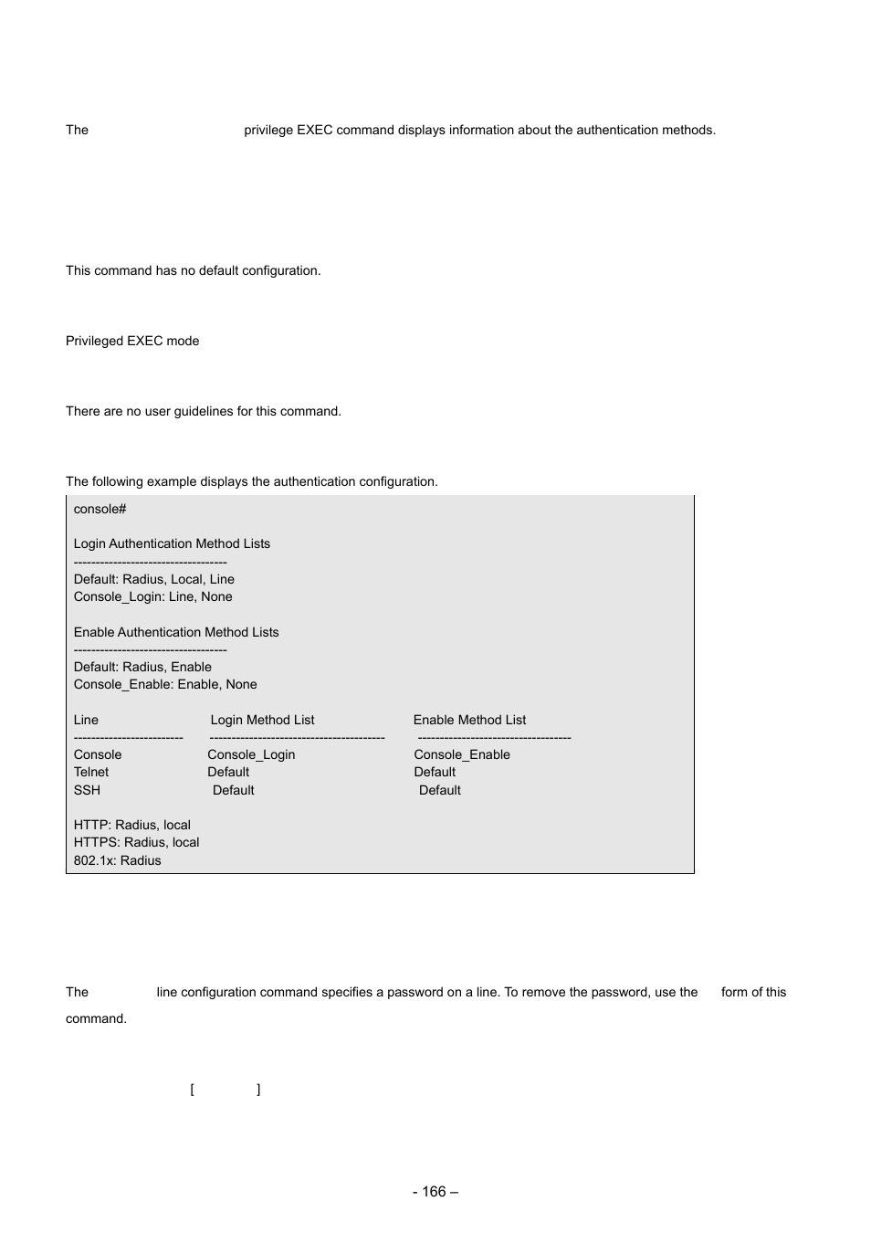 7 show authentication methods, 8 password | Planet Technology WGSD-8000 User Manual | Page 166 / 382