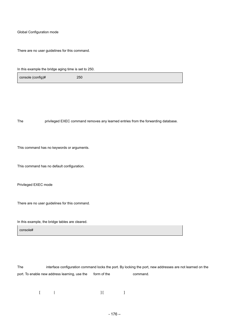 10 clear bridge, 11 port security | Planet Technology WGSD-8000 User Manual | Page 176 / 382