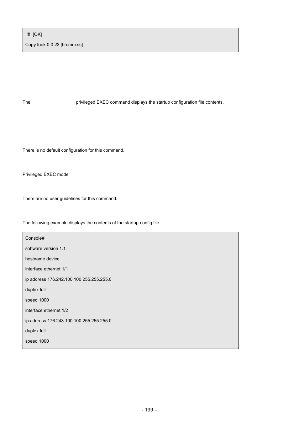 4 show startup-config | Planet Technology WGSD-8000 User Manual | Page 199 / 382