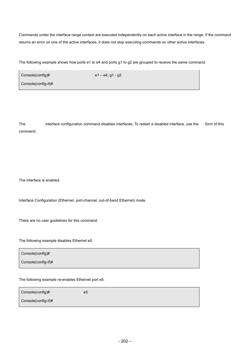 3 shutdown, User guidelines, Example | Syntax, Default configuration, Command mode, Examples | Planet Technology WGSD-8000 User Manual | Page 202 / 382