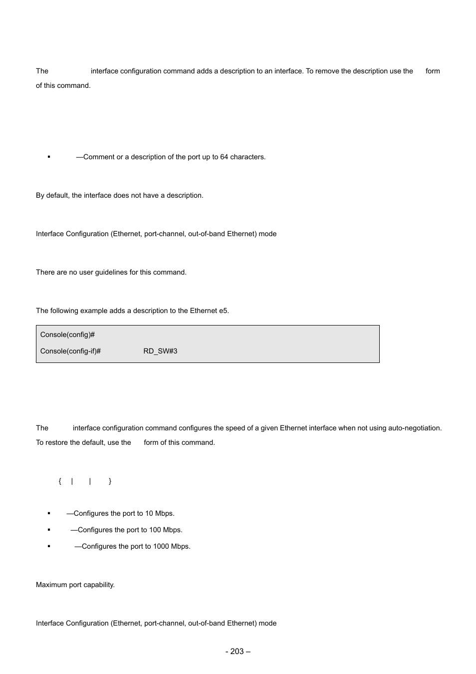 4 description, 5 speed, Syntax | Default configuration, Command mode, User guidelines, Example | Planet Technology WGSD-8000 User Manual | Page 203 / 382