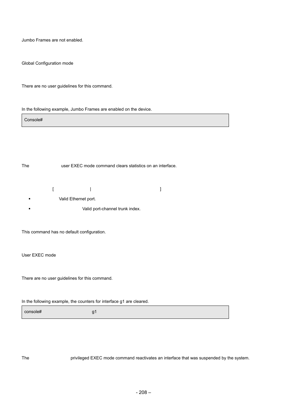12 clear counters, 13 set interface active | Planet Technology WGSD-8000 User Manual | Page 208 / 382