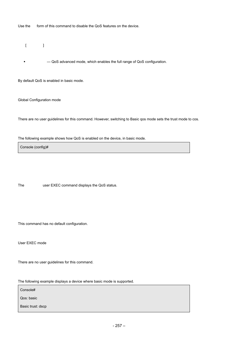 2 show qos | Planet Technology WGSD-8000 User Manual | Page 257 / 382