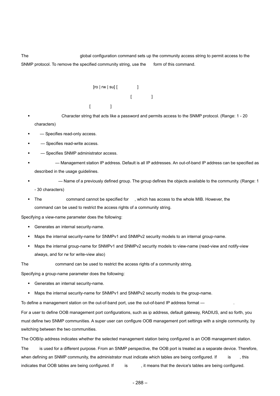 20 snmp commands, 1 snmp-server community, Syntax | Planet Technology WGSD-8000 User Manual | Page 288 / 382