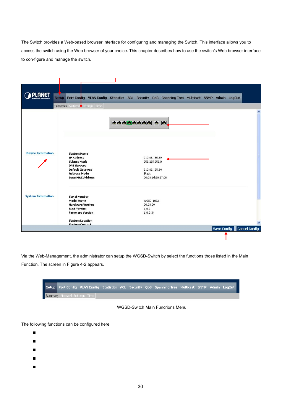1 main screen | Planet Technology WGSD-8000 User Manual | Page 30 / 382