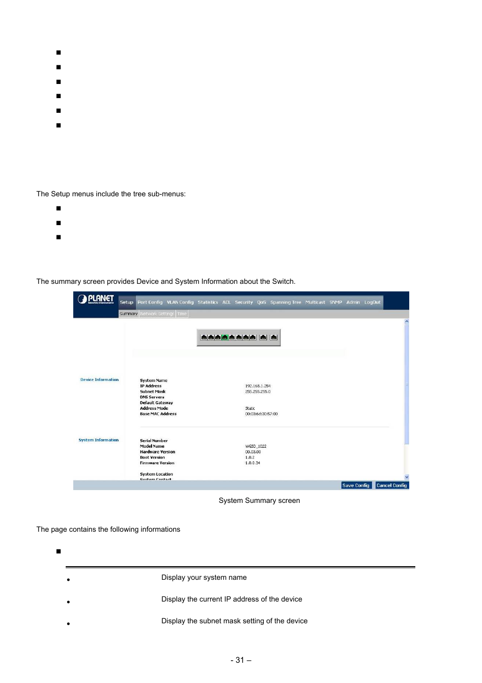 2 setup, 1 summary | Planet Technology WGSD-8000 User Manual | Page 31 / 382