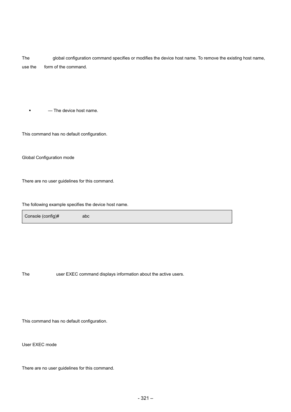 6 hostname, 7 show users | Planet Technology WGSD-8000 User Manual | Page 321 / 382