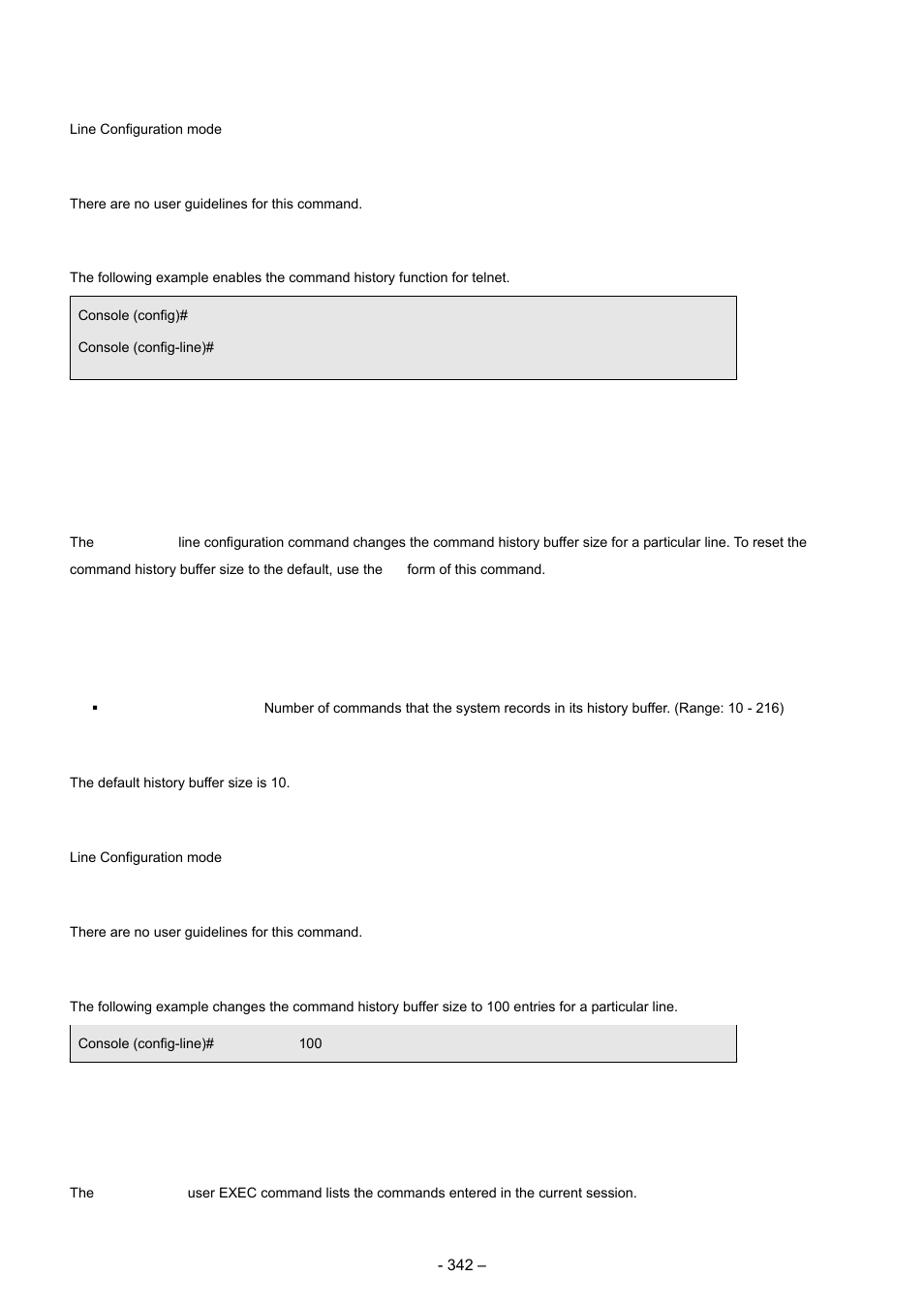 10 history size, 12 show history | Planet Technology WGSD-8000 User Manual | Page 342 / 382