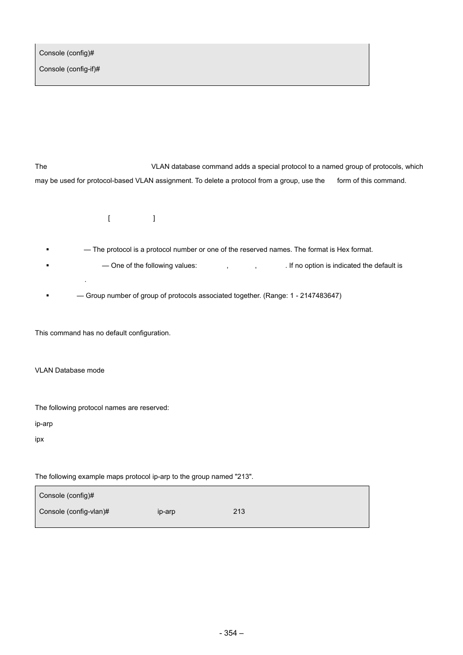16 map protocol protocols-group, Syntax, Default configuration | Command mode, User guidelines, Example | Planet Technology WGSD-8000 User Manual | Page 354 / 382